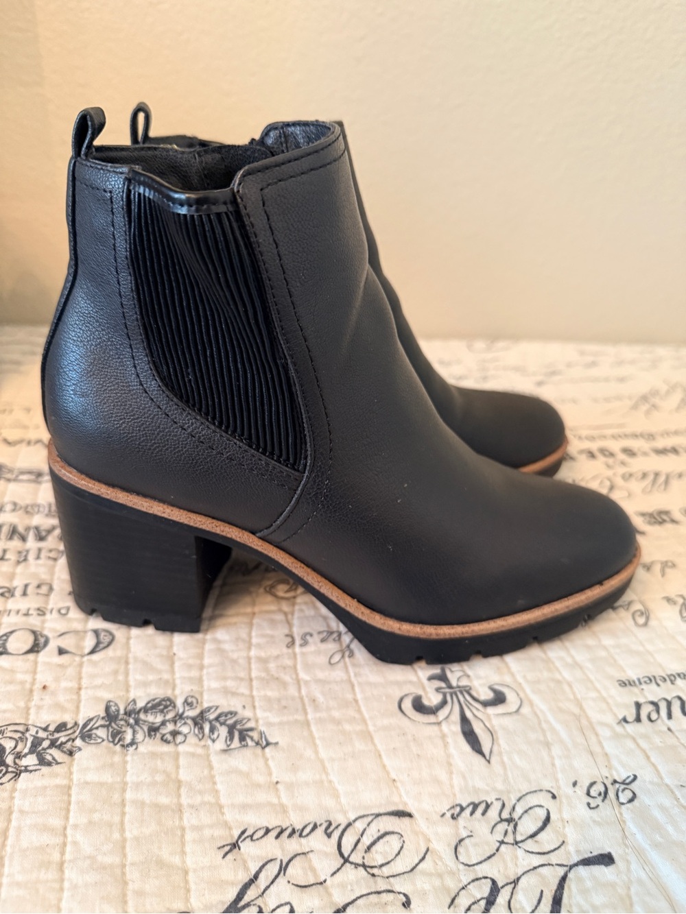 Naturalizer Waterproof Black Women's Ankle Boot with Block Heel
